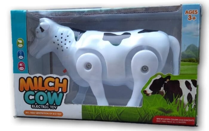 Musical Walking Cow Toy for Kids – Electric Black & White Cow with Lights, Sound & Moving Tail - Image 3